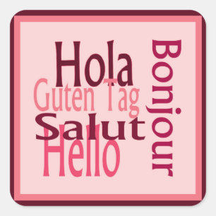 Greetings pink sticker