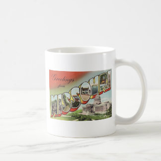 Greetins from Missouri Large Letter vintage theme Coffee Mug