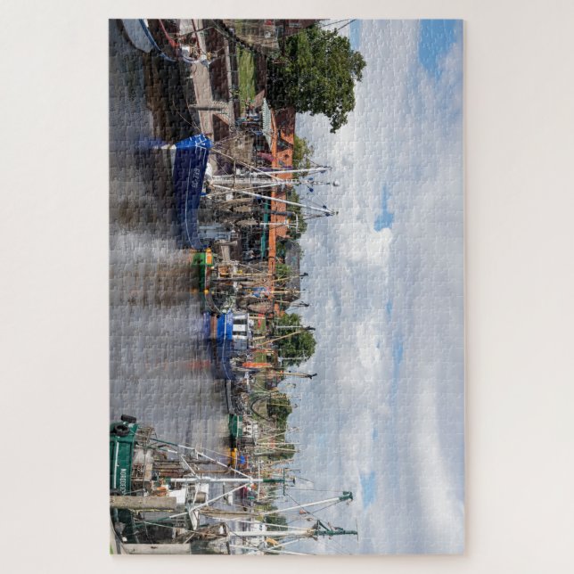 Greetsiel Lower Saxony Germany Fishing harbour.    Jigsaw Puzzle (Vertical)