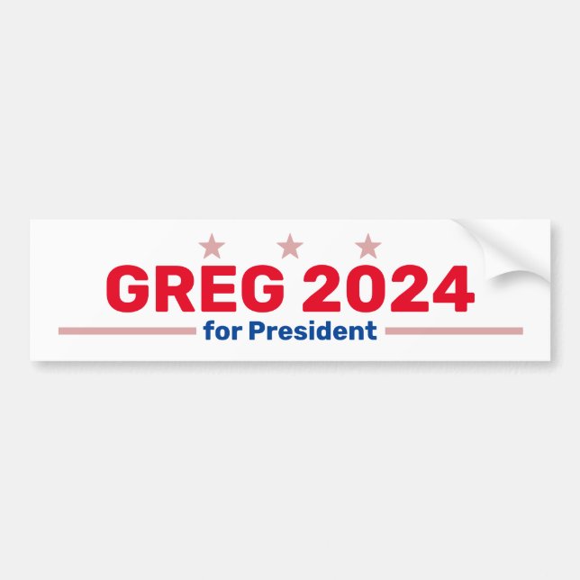 Greg 2024 bumper sticker (Front)
