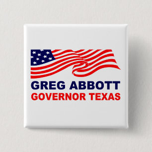 Greg Abbott Texas 15 Cm Square Badge
