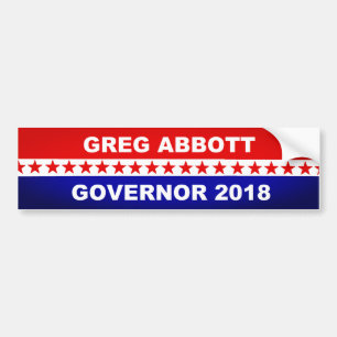 Greg Abbott Texas Governor 2018 Bumper Sticker