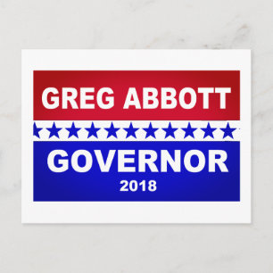 Greg Abbott Texas Governor 2018 Postcard
