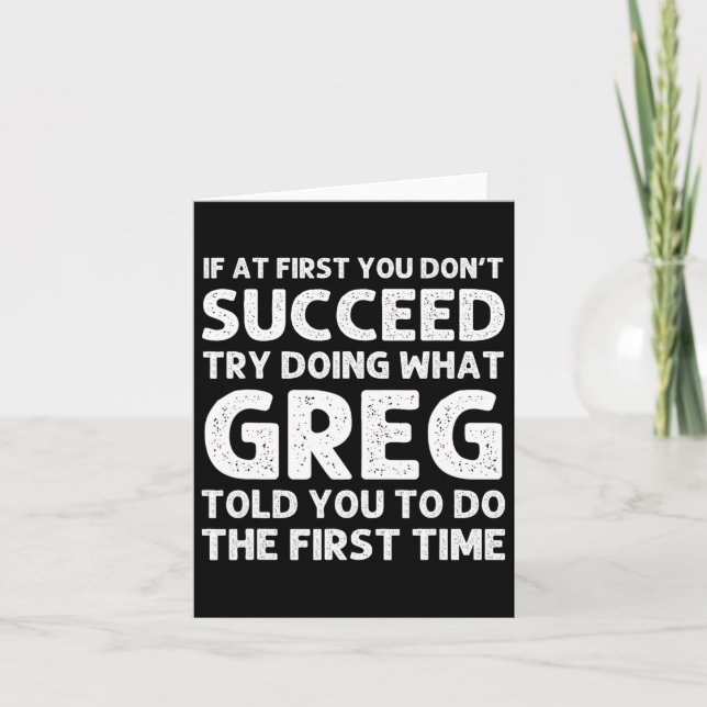 Greg Gift Name Personalised Birthday Fun Christmas Card (Front)