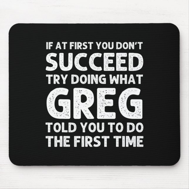 GREG Gift Name Personalised Birthday Fun Christmas Mouse Pad (Front)