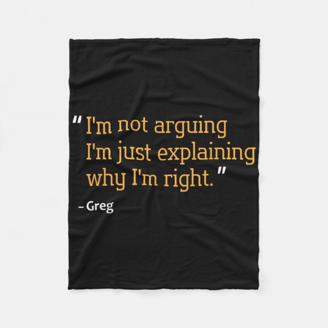 Greg Gift Quote Funny Birthday Personalised Name I Fleece Blanket (Front)