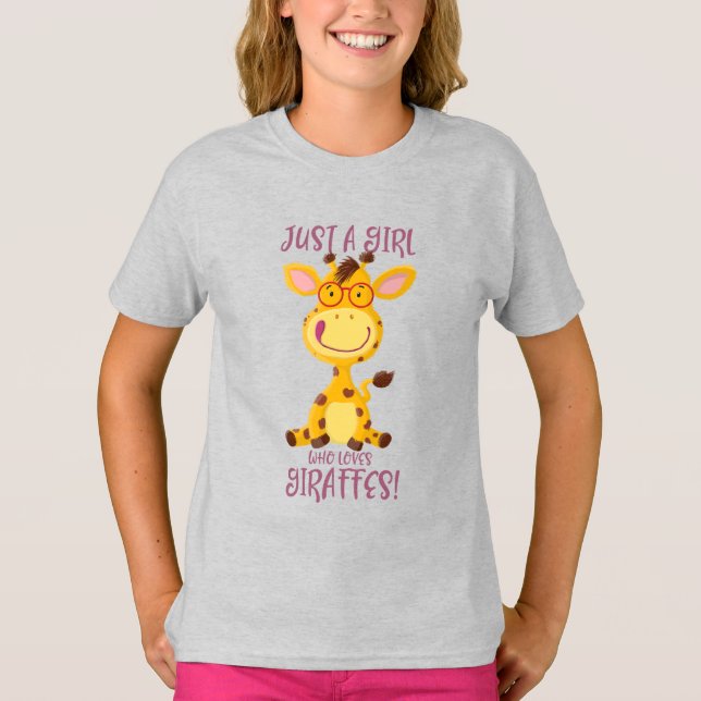 Gregor Giraffe - Just A Girl Who Loves Giraffes! T-Shirt (Front)