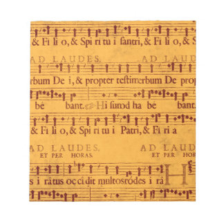 Gregorian chant music score notepad