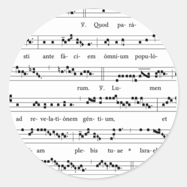 Gregorian Chant Traditional Catholic Church Music Classic Round Sticker (Front)