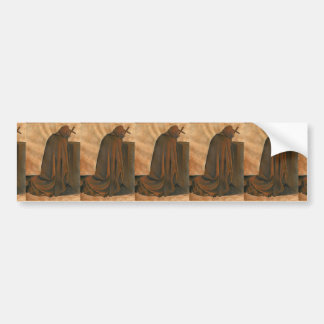 Gregorian Monk In Prayer Wearing Hooded Cassock Bumper Sticker