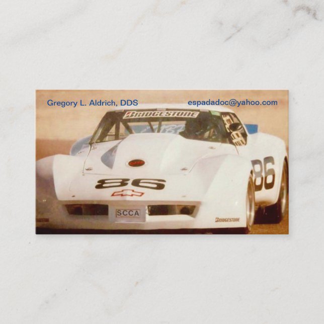 Greg's Corvette Business Card (Front)