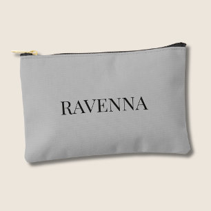 Greige Luxury Personalised Serif Name Gift For Her Accessory Pouch