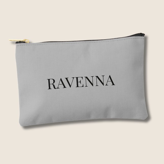 Greige Luxury Personalised Serif Name Gift For Her Accessory Pouch (Creator Uploaded)