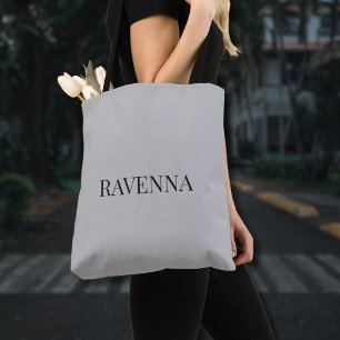 Greige Luxury Personalized Serif Name Gift For Her Tote Bag
