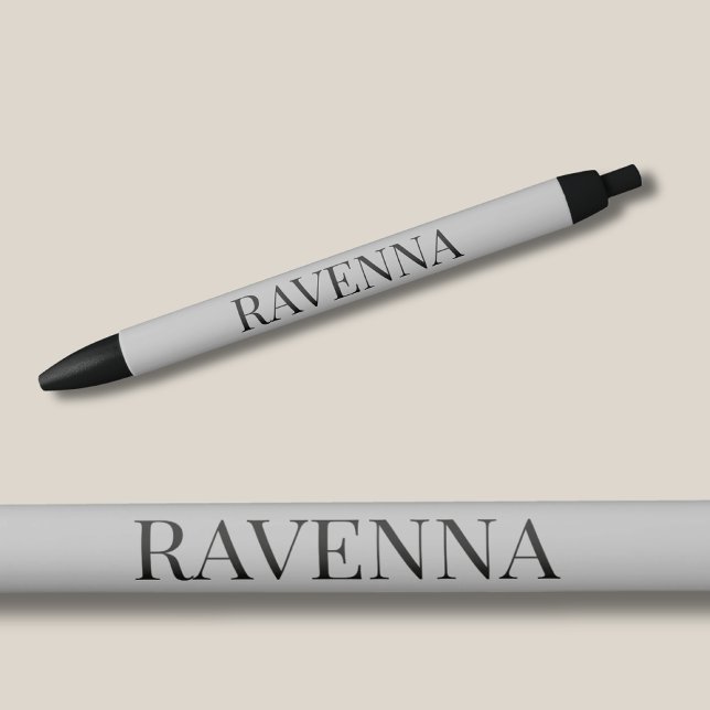 Greige Luxury Serif Personalised Custom Name Black Ink Pen (Creator Uploaded)