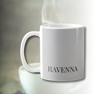 Greige Luxury Serif Personalised Custom Name Coffee Mug