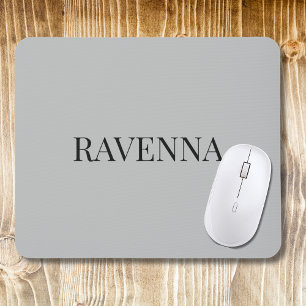 Greige Luxury Serif Personalised Custom Name Mouse Pad