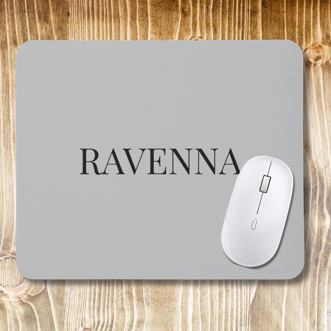 Greige Luxury Serif Personalised Custom Name Mouse Pad (Creator Uploaded)