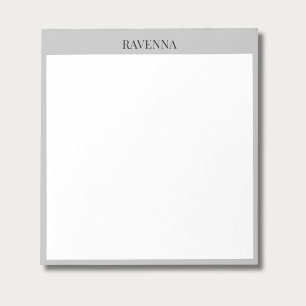 Greige Luxury Serif Personalised Custom Name Notepad