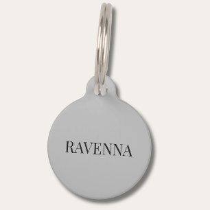Greige Luxury Serif Personalised Custom Name Pet Tag