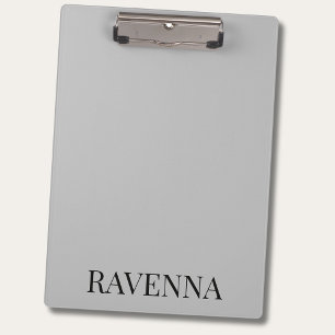 Greige Luxury Serif Personalized Custom Name Clipboard