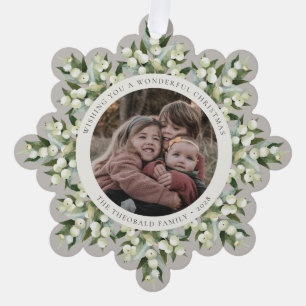 Greige/Neutral Snowberry+Greenery Christmas Paper Tree Decoration Card