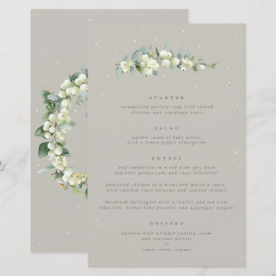 Greige Snowberry+Eucalyptus 4 Course Wedding Menu