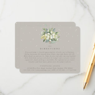 Greige Snowberry+Eucalyptus Bouquet Directions Enclosure Card