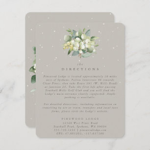 Greige Snowberry+Eucalyptus Bouquet Directions Enclosure Card