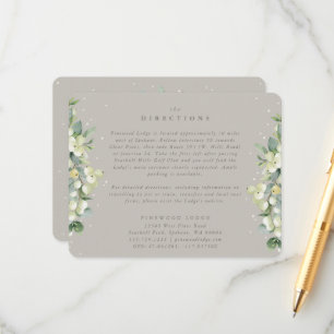 Greige Snowberry+Eucalyptus Edged Directions Enclosure Card