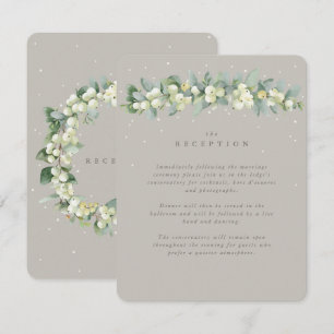 Greige Snowberry+Eucalyptus Garland Reception Enclosure Card