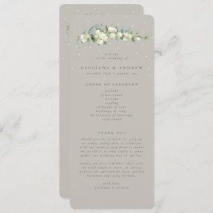 Greige Snowberry+Eucalyptus Stem Winter Wedding Programme
