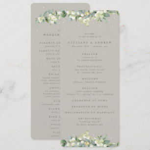 Greige Snowberry+Eucalyptus Winter Wedding Programme