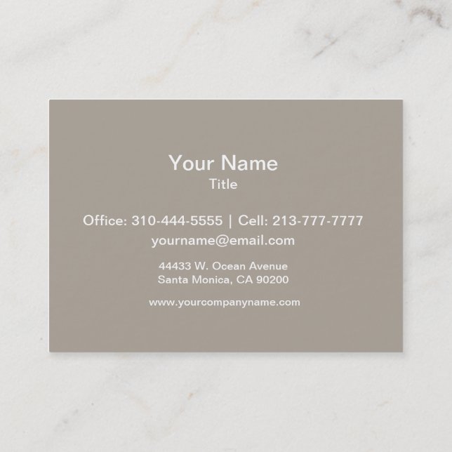 Greige Solid Colour Customise It Business Card (Back)