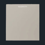 Greige Solid Colour Customise It Notepad<br><div class="desc">This product is featured in the solid colour Greige. Greige is a warm toned grey colour that's between grey and beige.</div>