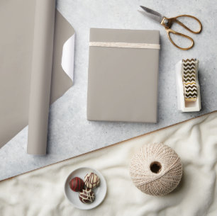 Greige Solid Colour Customise It Wrapping Paper
