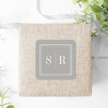 Greige Wedding Monogram Square Sticker<br><div class="desc">Classic and elegant wedding monogram stickers are perfect for sealing your invitation envelopes,  favours and more. Chic and simple design in neutral Greige grey-beige features your initials,  monogram or duogram framed by a thin geometric border in white. Designed to coordinate with our Timeless wedding collection.</div>