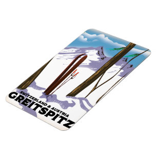 Greitspitz Switzerland & Austria Ski poster Magnet
