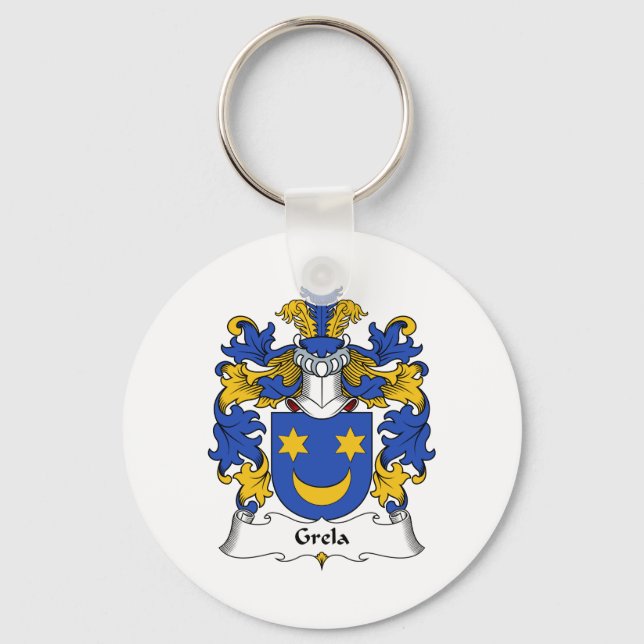 Grela Family Crest Key Ring (Front)