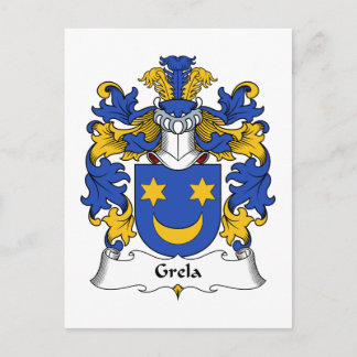 Grela Family Crest Postcard