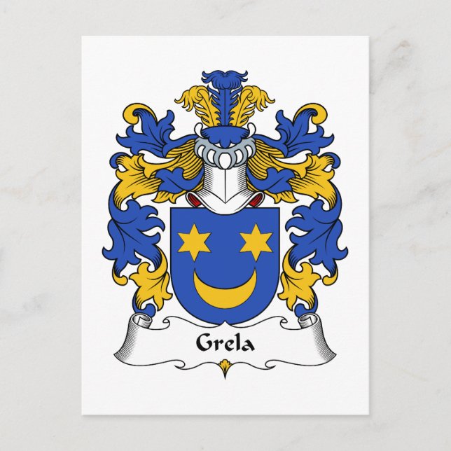 Grela Family Crest Postcard (Front)