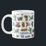 Gremlins™ Sticker Fun Pattern Large Coffee Mug<br><div class="desc">Celebrate classic creature-feature fun with this vibrant Gremlins™ sticker-style pattern! Packed with fan-favorite characters like Gizmo and Stripe, retro logos, popcorn moments, movie tickets, and playful props, this design captures all the mischievous energy and nostalgic charm of the iconic film. The collage-style layout creates a bold “sticker bomb” effect, with...</div>