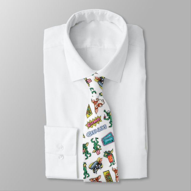 Gremlins™ Sticker Fun Pattern Tie (Tied)