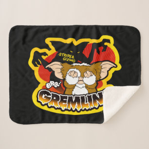 Gremlins   Stripe Scaring Gizmo Sherpa Blanket