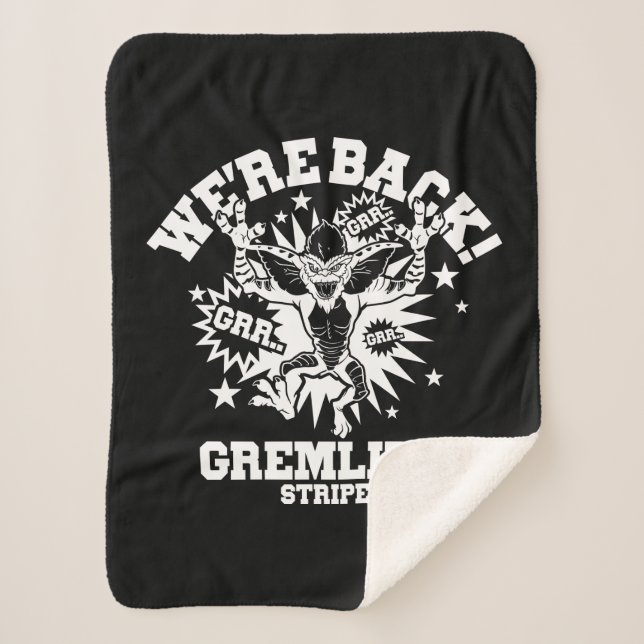 Gremlins | Stripe We're Back Sherpa Blanket (Front)