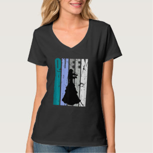 Gren Distressed Violin Queen Teal Grey Theme Violi T-Shirt