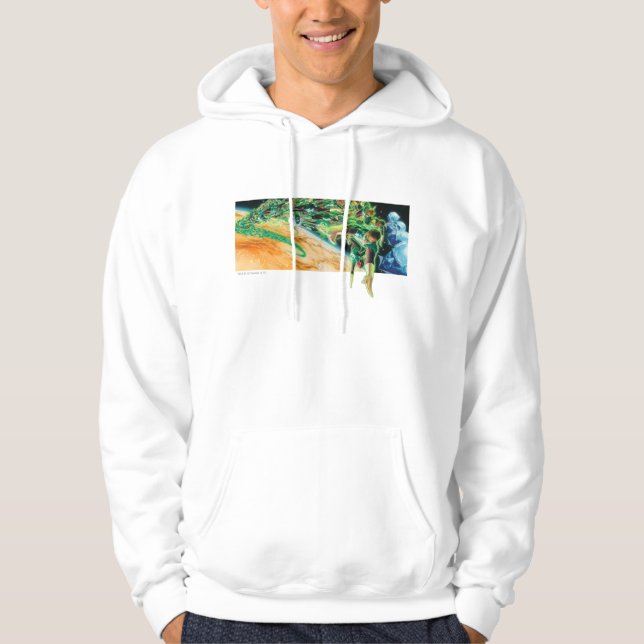 Gren Lanterns Flying in Space Hoodie (Front)