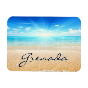 Grenada beach sunrise magnet
