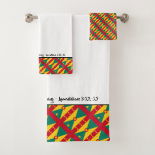 GRENADA CARRIACOU God's Mercies Christian Faith Bath Towel Set