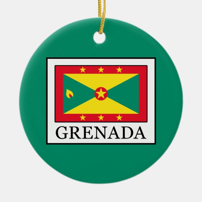 Grenada Ceramic Tree Decoration (Front)